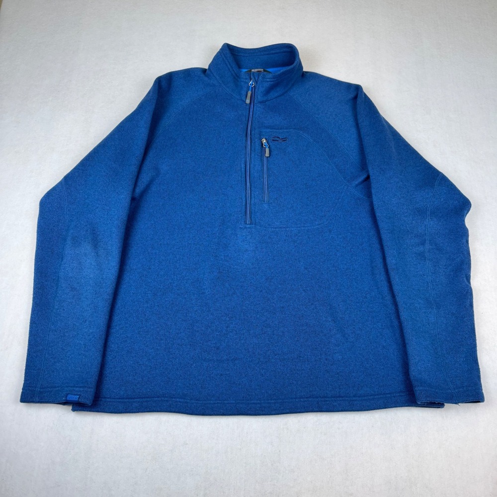Outdoor Research Mens XL Blue Quarter Zip Fleece Sweater Knit Pullover Jacket